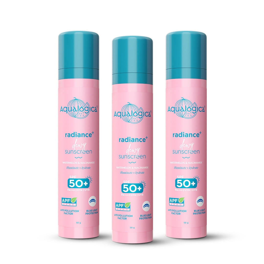 Radiance+ Dewy Sunscreen In-Vivo Tested with Watermelon & Niacinamide with SPF 50 & PA++++ - 50g(Pack of 3)