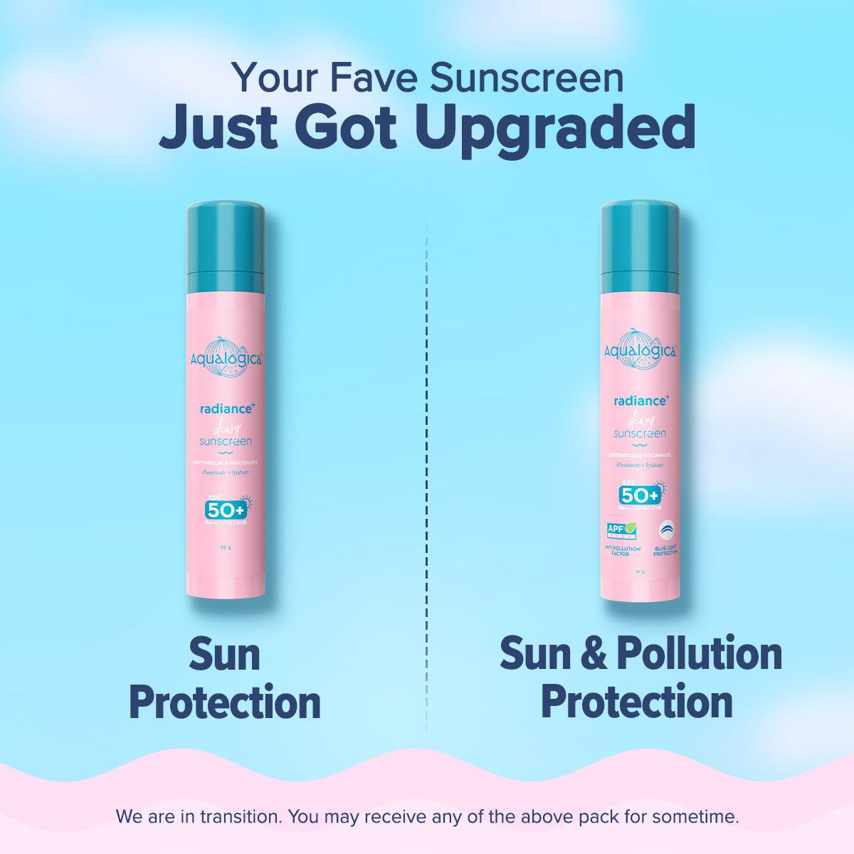 Radiance+ Dewy Sunscreen In-Vivo Tested with Watermelon & Niacinamide with SPF 50 & PA++++ - 50g(Pack of 3)