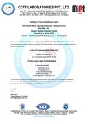 In-Vivo Testing Certificate