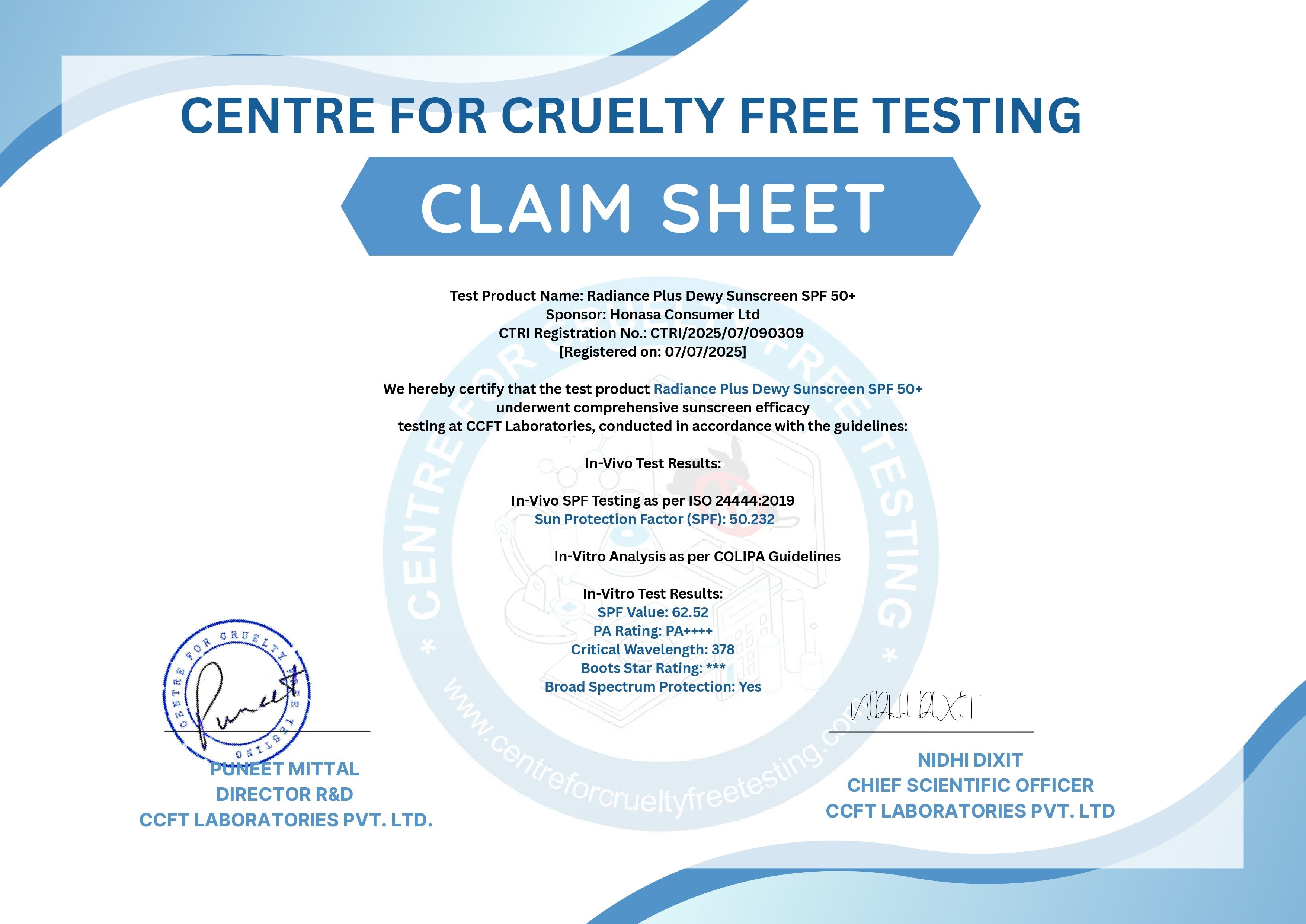 Claim Sheet - Centre for Cruelty Free Testing