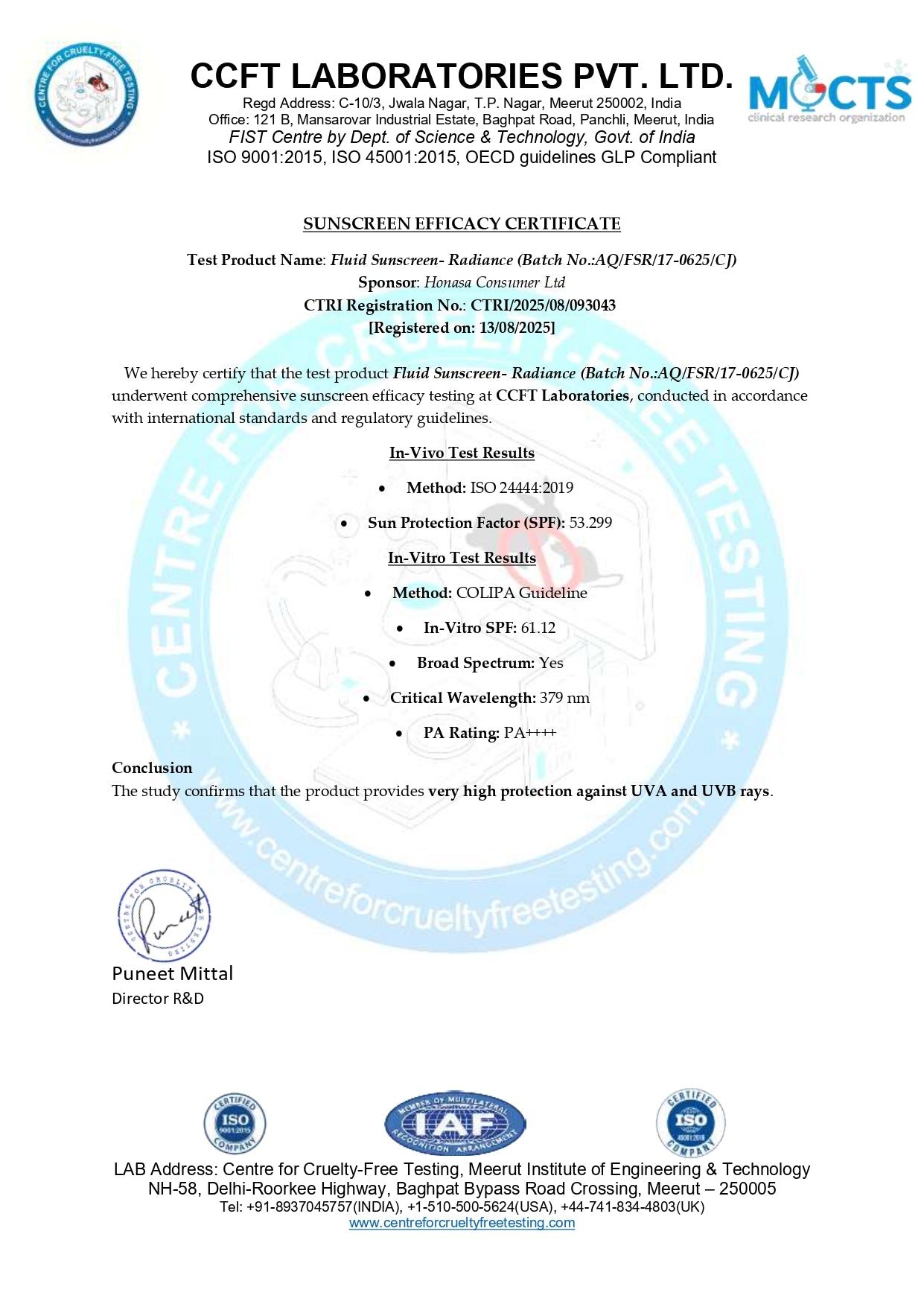 Claim Sheet - Centre for Cruelty Free Testing