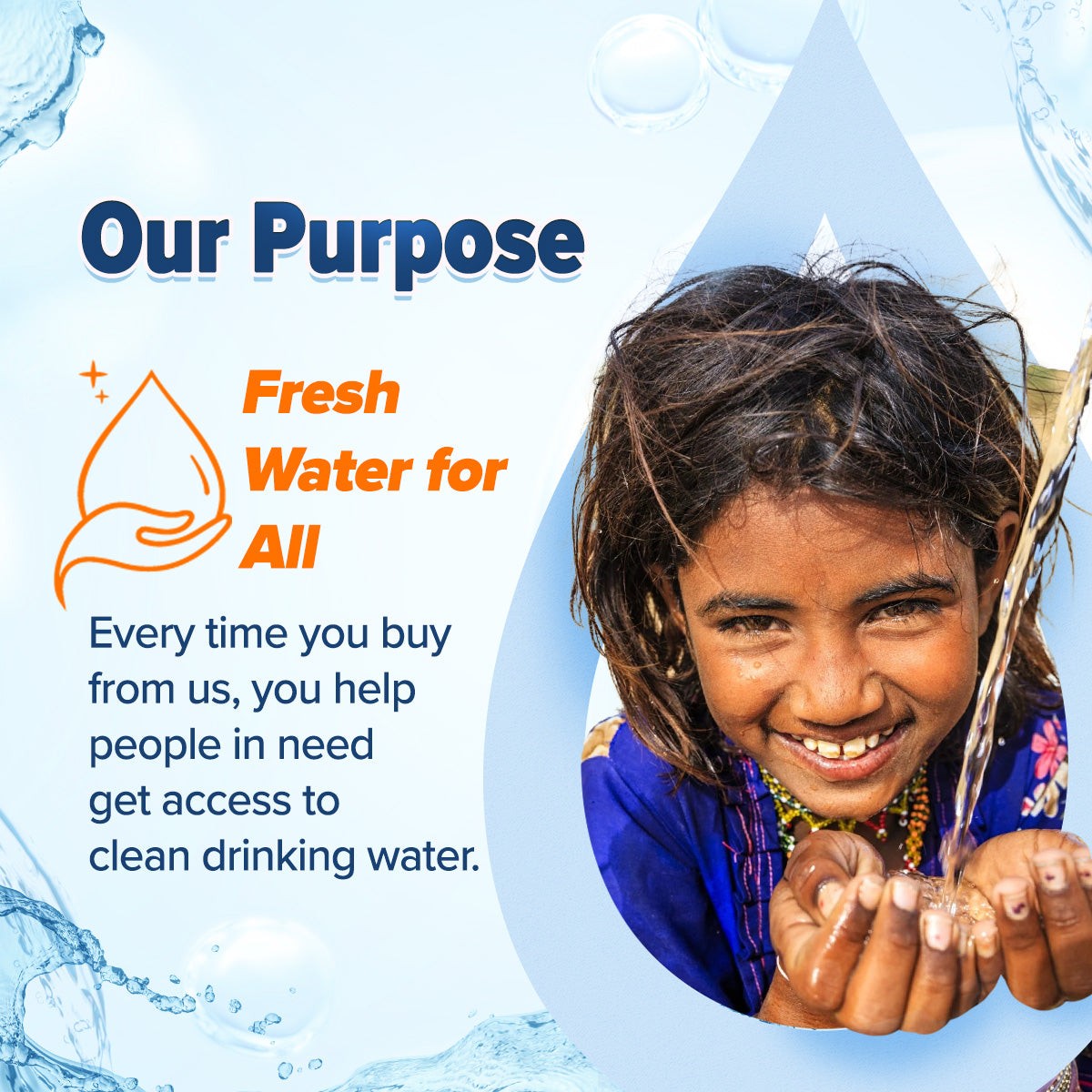 Fresh Water For All message with Aqualogica brand purpose