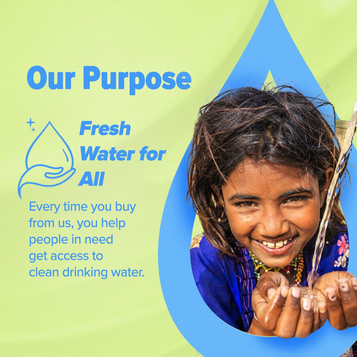 Fresh Water For All message with Aqualogica brand purpose