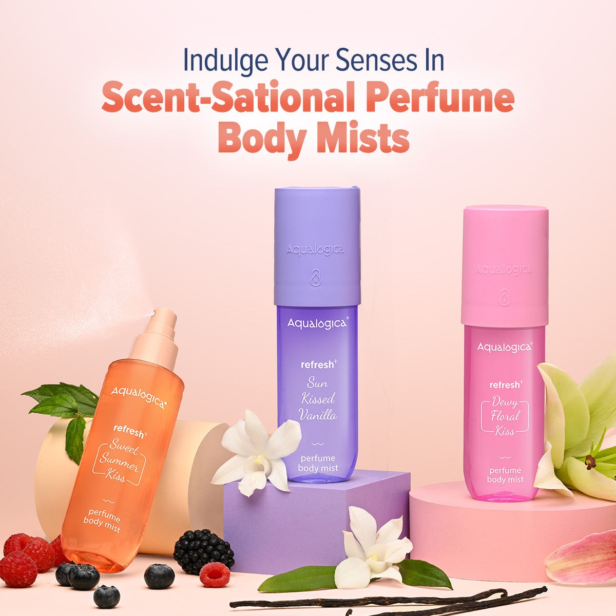 Aqualogica body mist range with Sweet Summer Kiss variant
