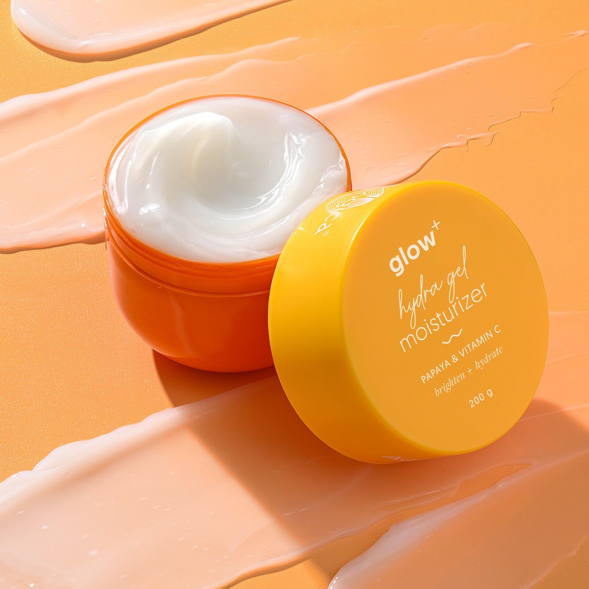 Open Glow+ Hydra Gel jar with smooth lightweight gel texture