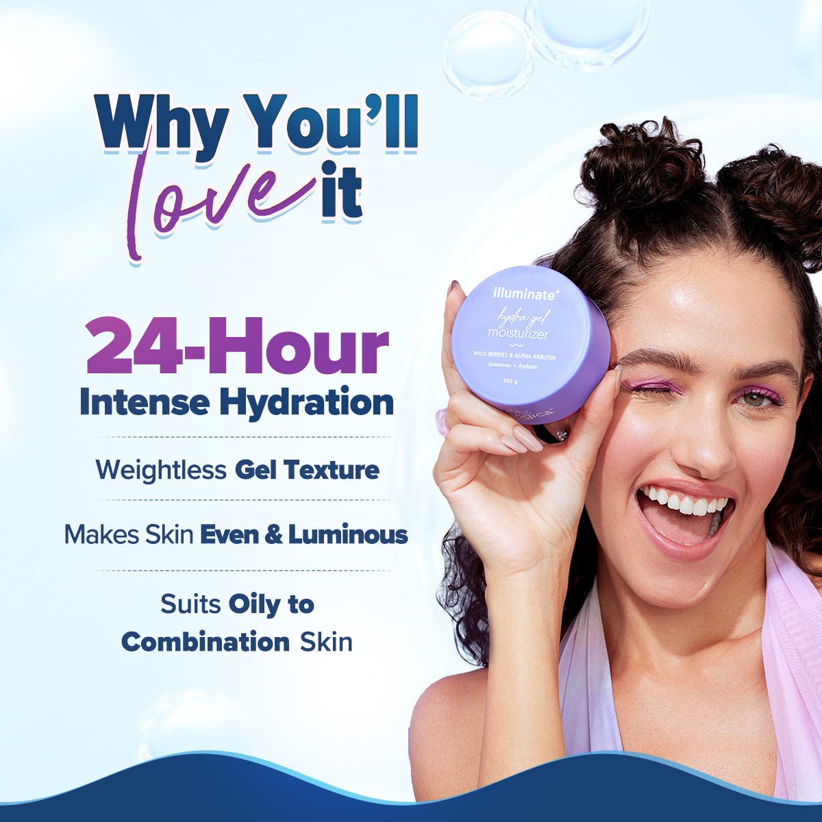 24-hour hydration benefits of Aqualogica Illuminate moisturizer