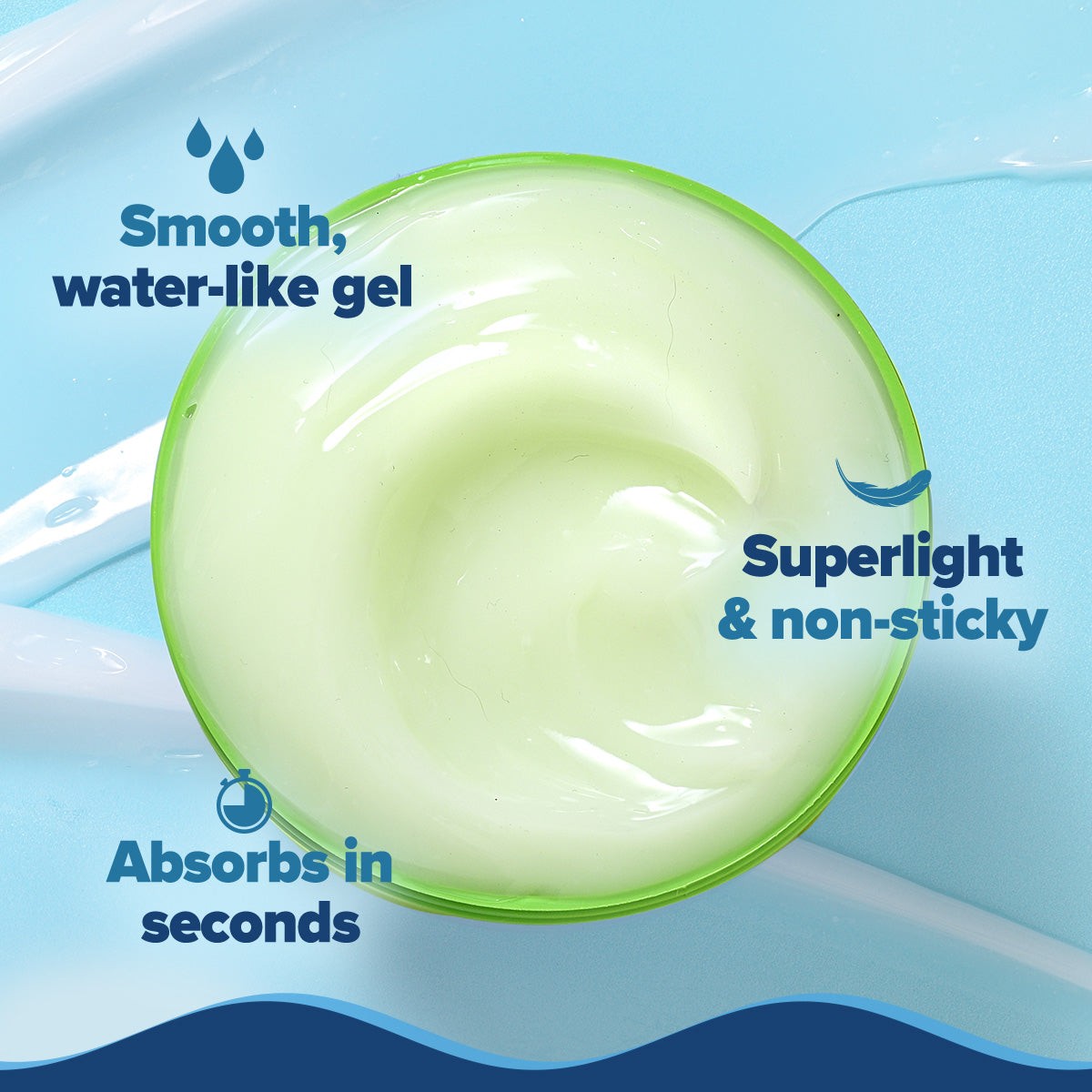 Superlight ceramide gel moisturizer texture with cooling hydration