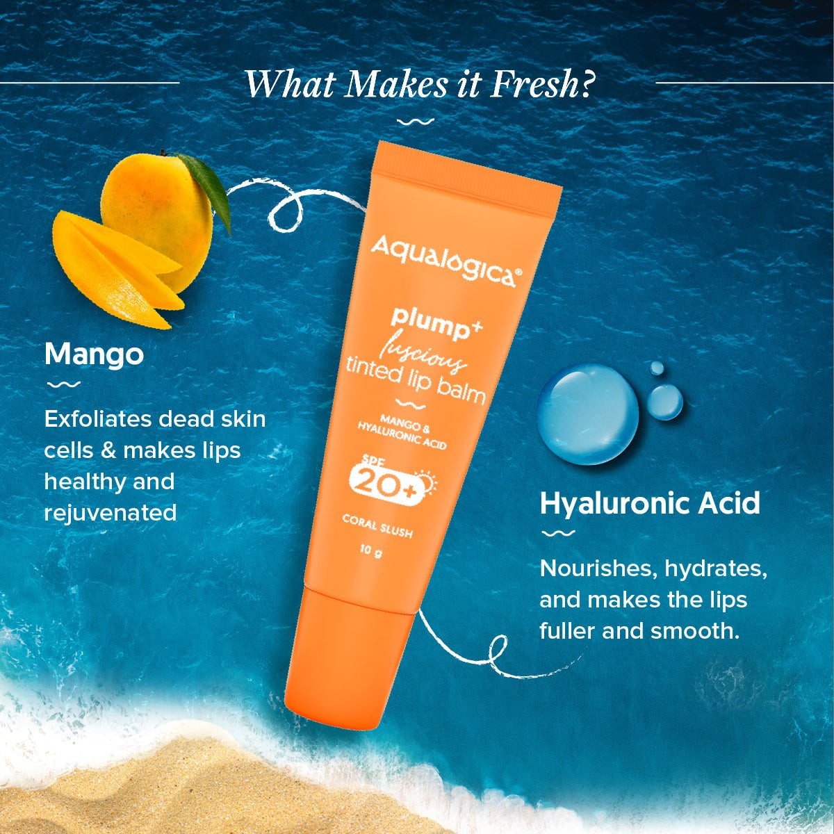Coral Slush Plump+ Luscious Tinted Lip Balm - 10g (Pack of 2)