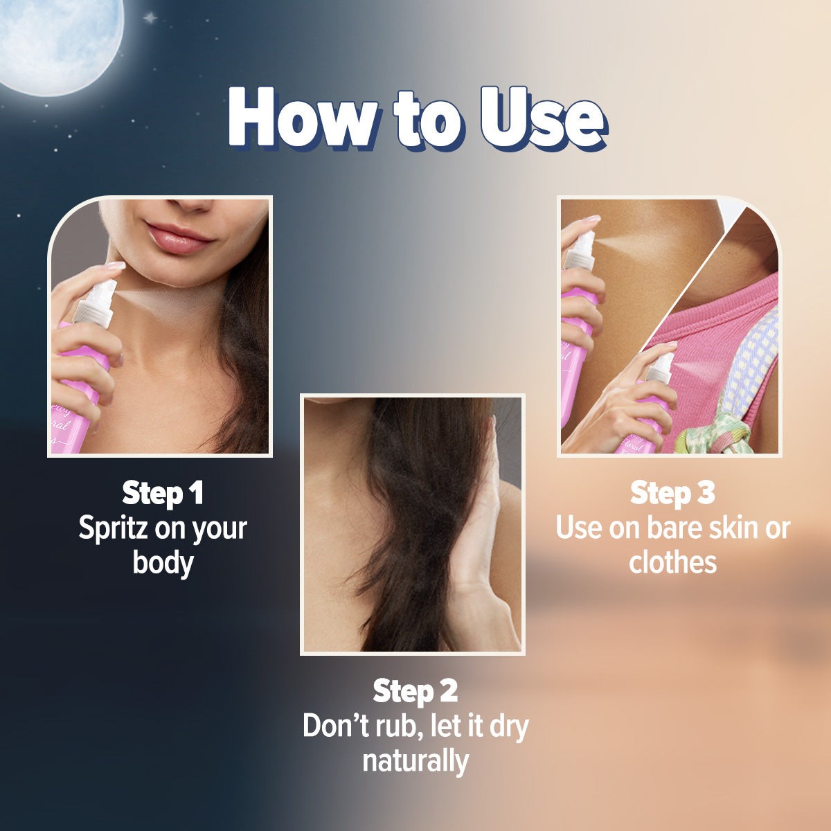 How to use perfume body mist on skin and hair