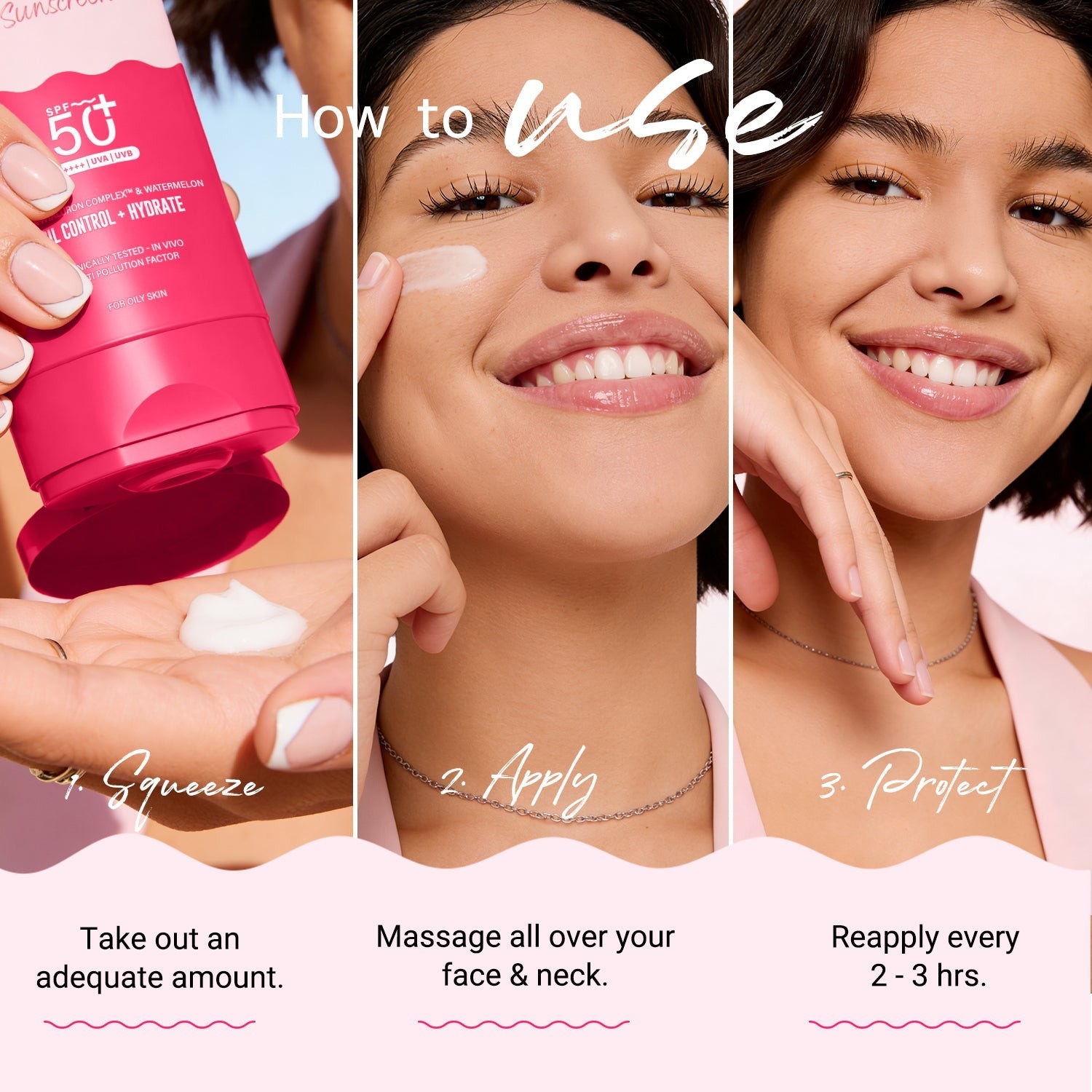 Radiance sunscreen how to use apply massage reapply