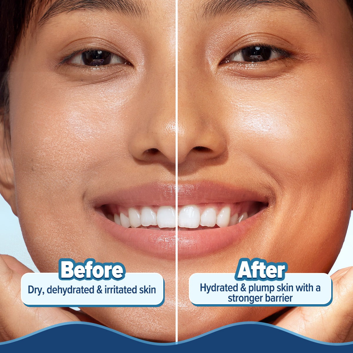 Application steps for scooping and massaging hydra gel cream