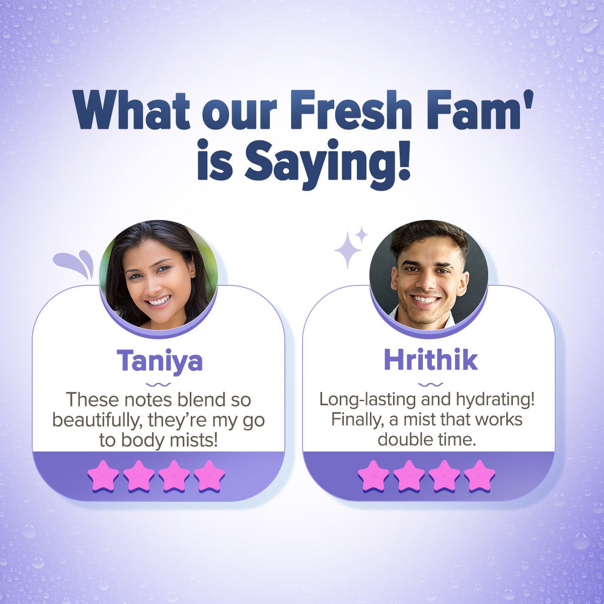
Customer reviews sharing experience of fruity body mist
