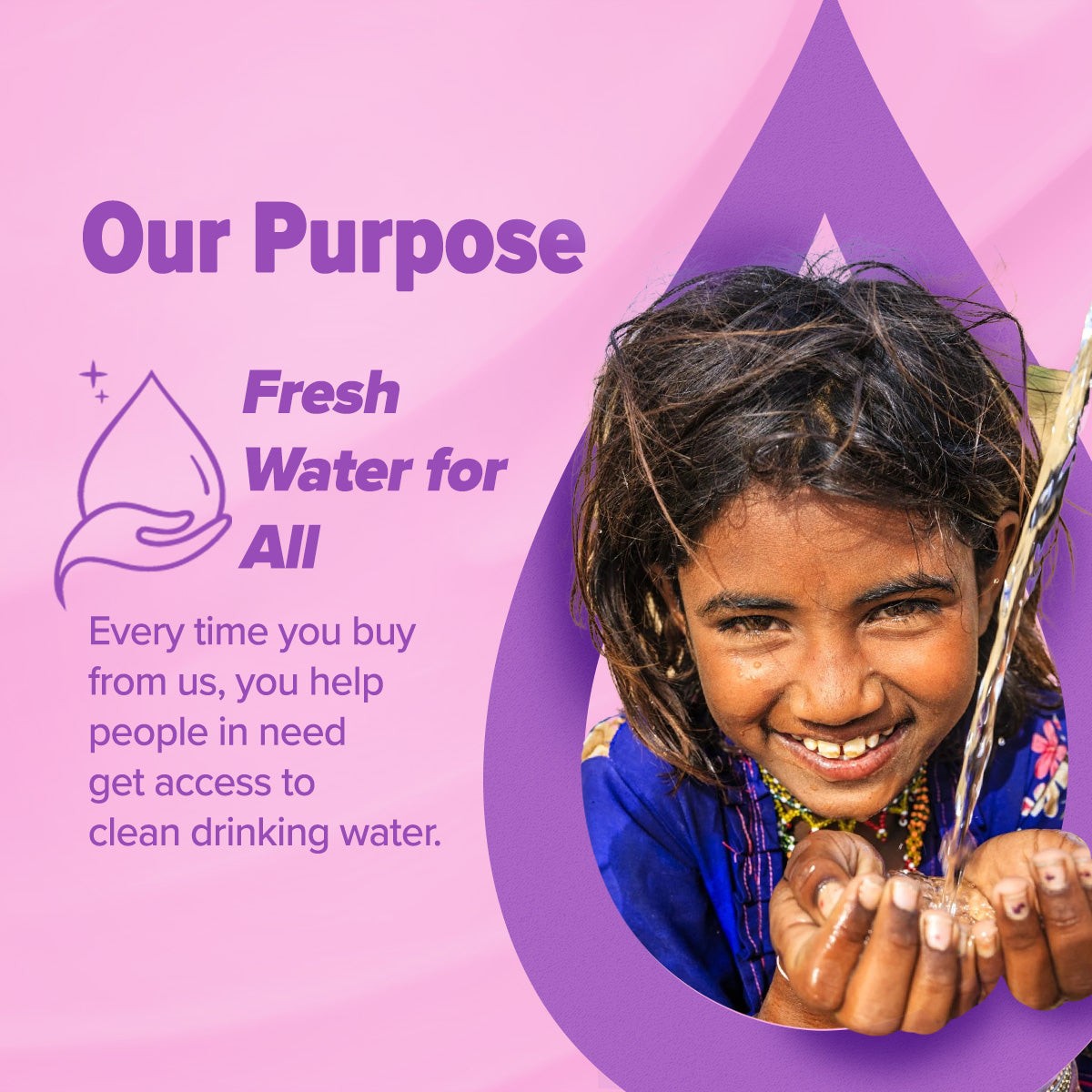 Fresh Water For All message with Aqualogica brand purpose