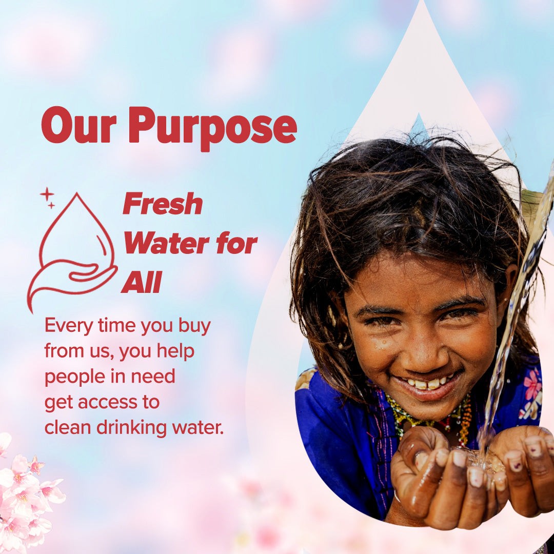 Fresh Water For All initiative is shown with brand values