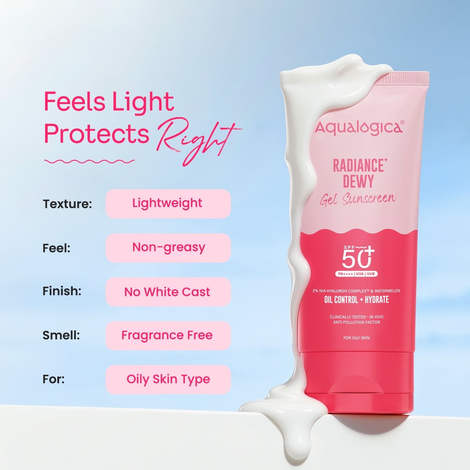 Feels light protects right no white cast oily skin