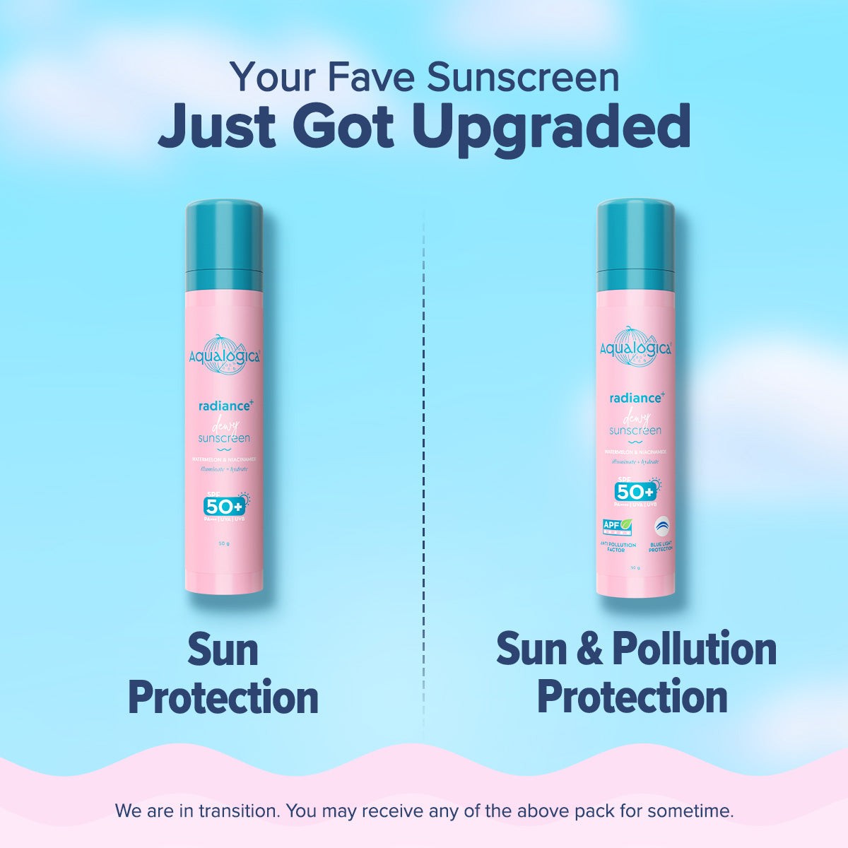 Radiance+ Dewy Sunscreen In-Vivo Tested with Watermelon & Niacinamide with SPF 50 & PA++++ - 50g(Pack of 2)