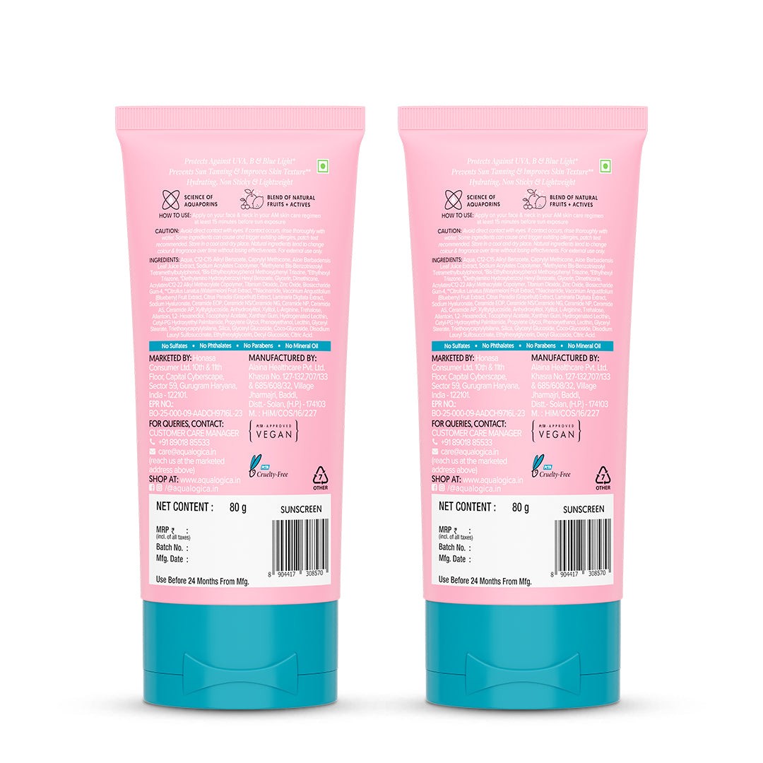Radiance+ Dewy Sunscreen In-Vivo Tested with Watermelon & Niacinamide with SPF 50 & PA++++ - 80g (Pack of 2)