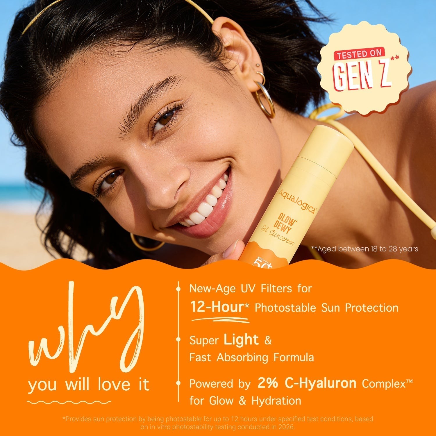 Glow+ Dewy Gel Sunscreen In-Vivo Tested SPF 50+ PA++++ with Papaya & Vitamin C - 50g