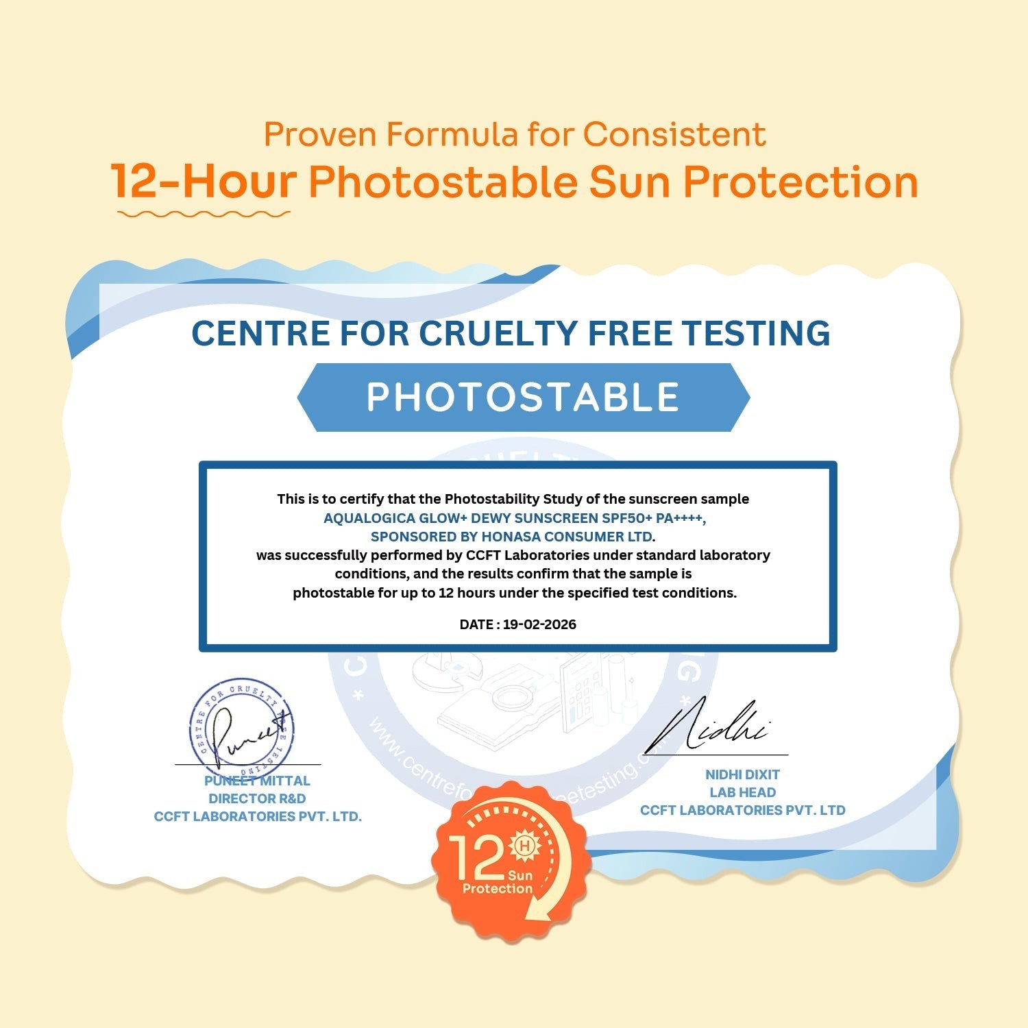 12 hour photostable protection cruelty free tested