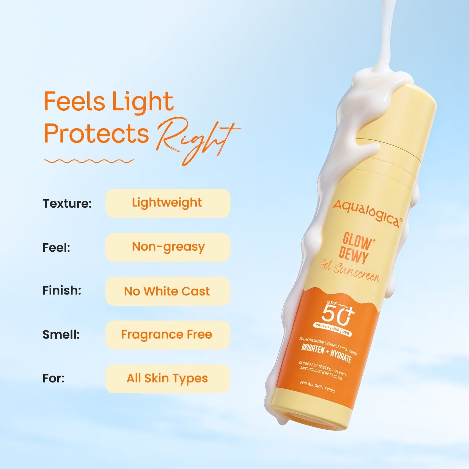 Feels light protects right lightweight non greasy
