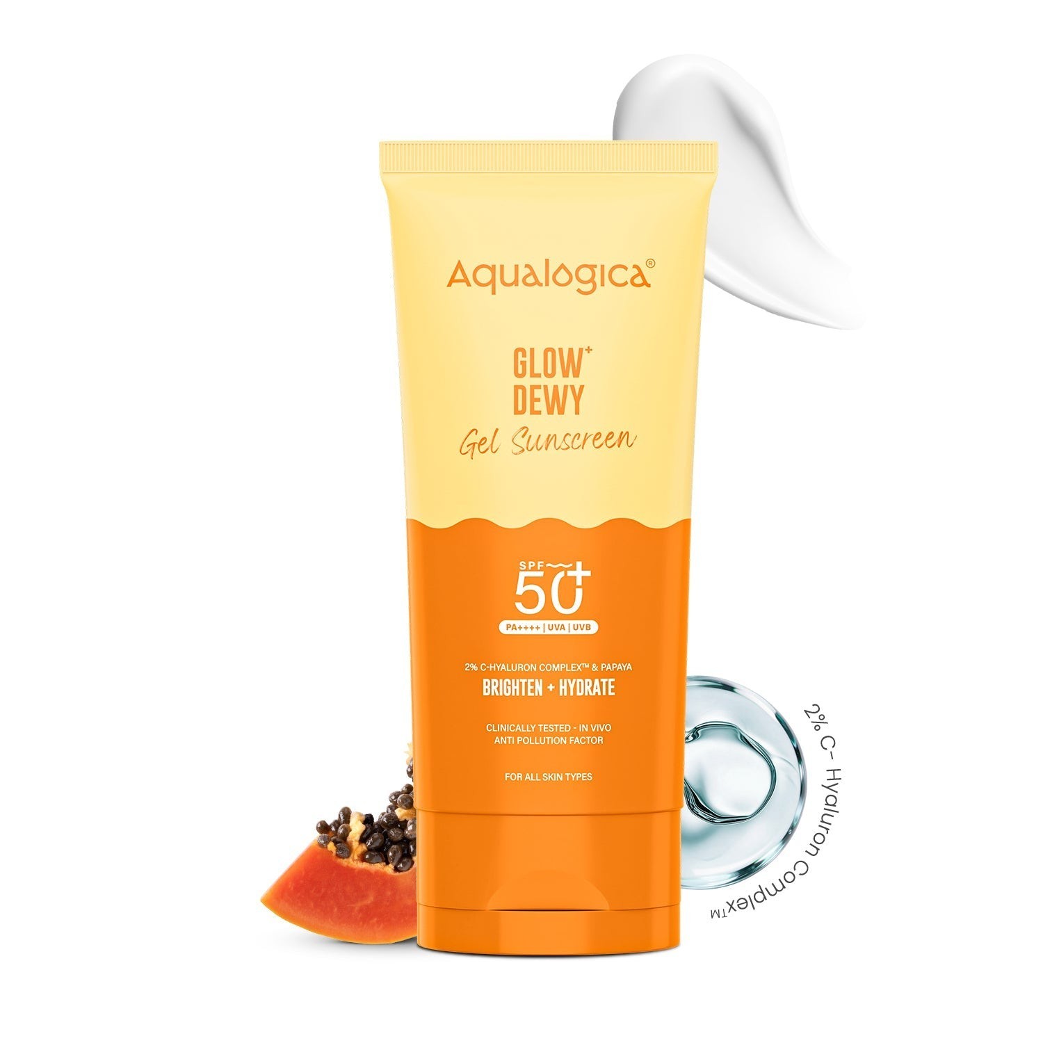 Glow sunscreen tube model beach application