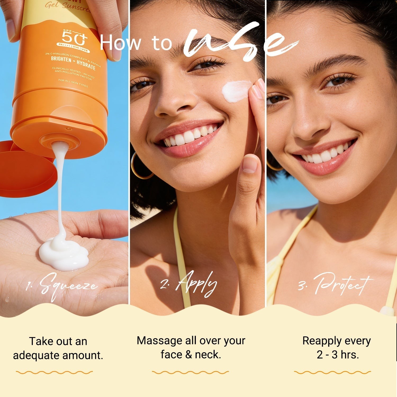 Glow sunscreen how to use apply reapply