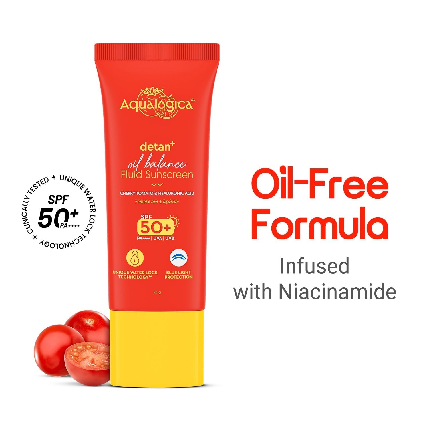 Detan+ Oil Balance Fluid Sunscreen for Oily Skin - 50g hello