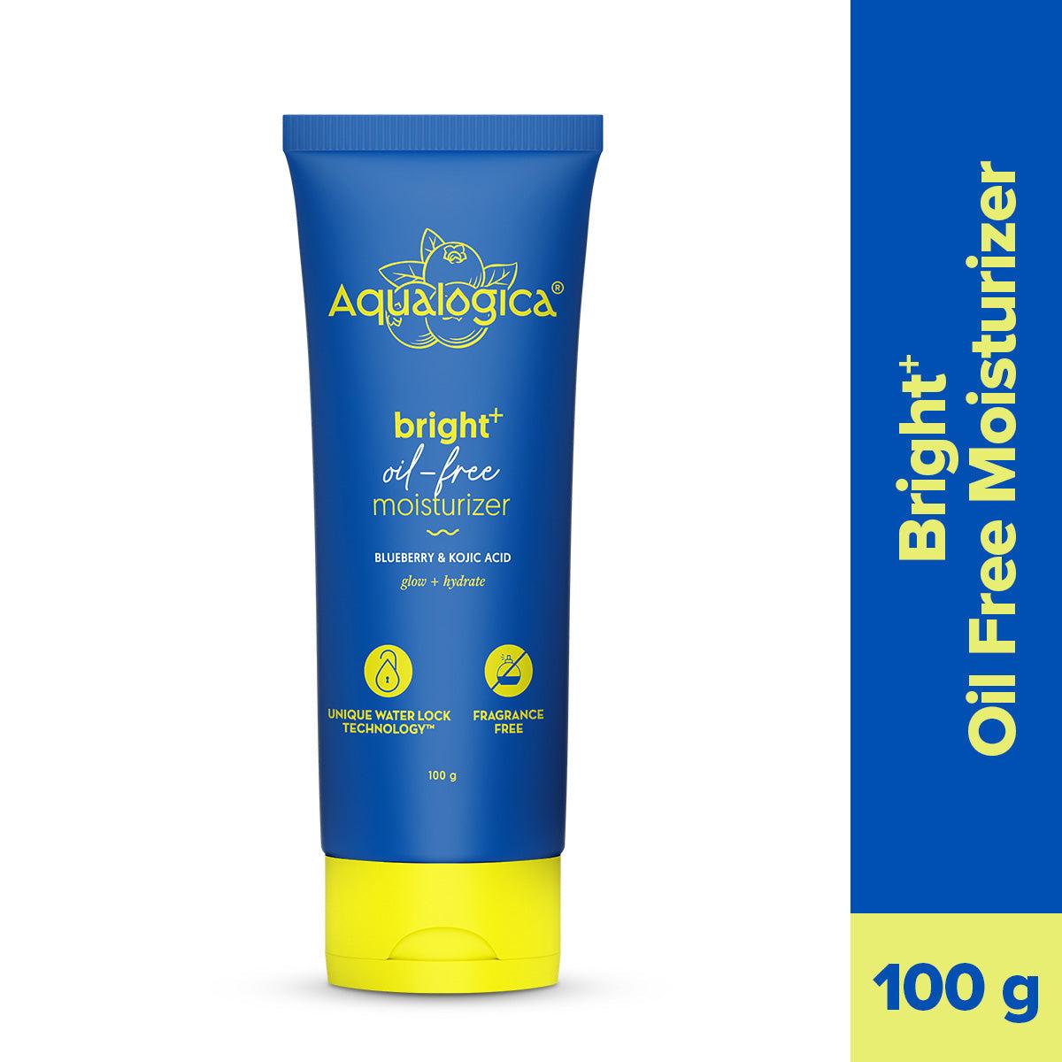 Aqualogica bright moisturizer tube with blueberries
